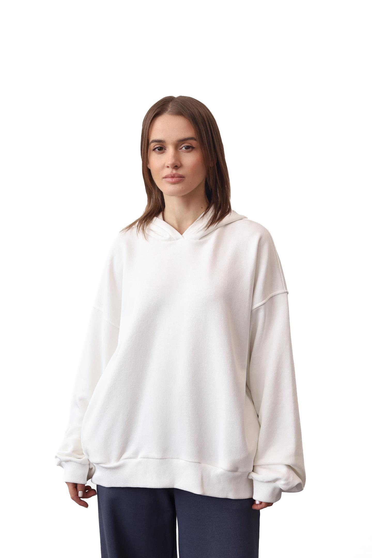 Худі oversize з капюшоном Молоко