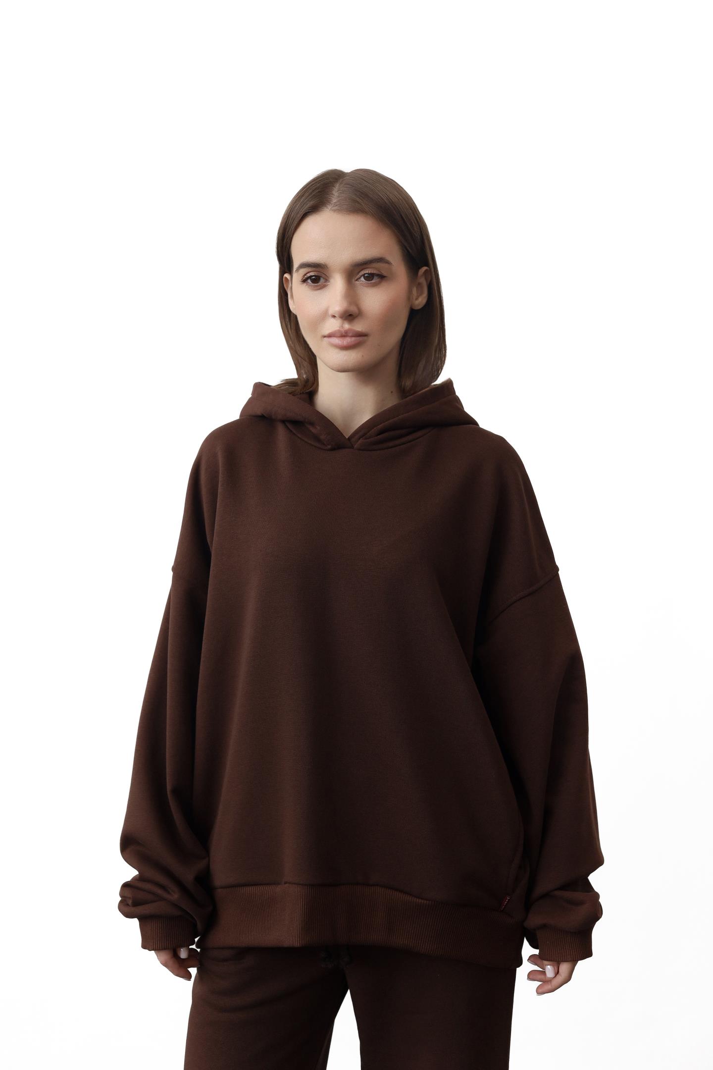 Худі oversize з капюшоном Шоколад