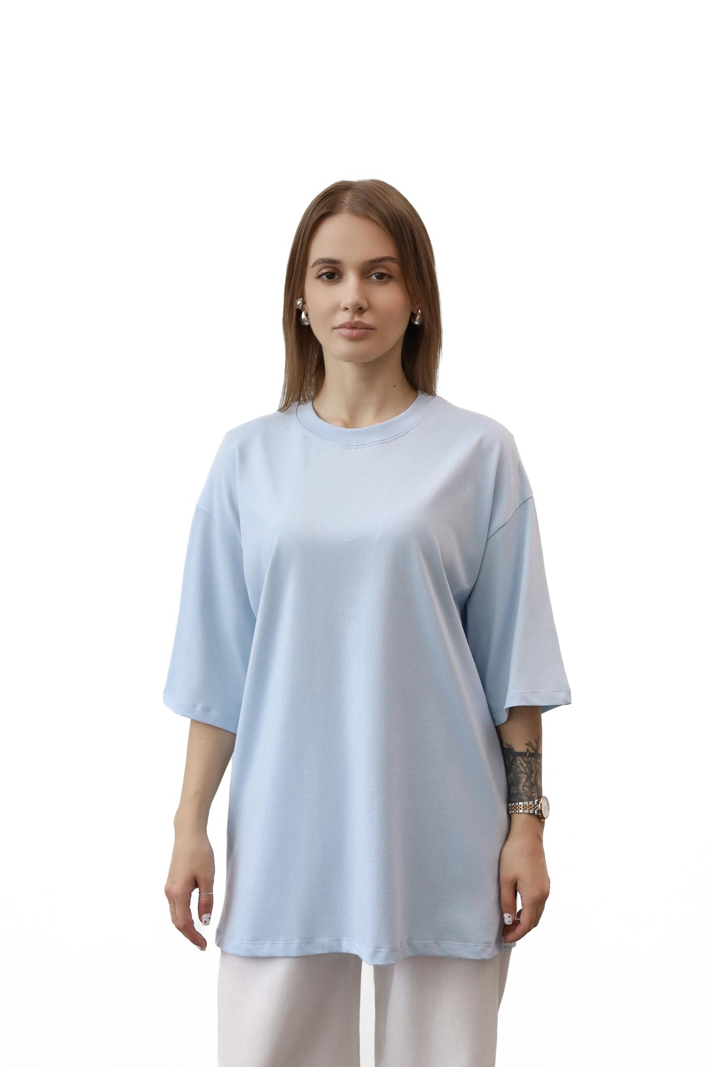 Футболка oversize вільного крою Блакитний