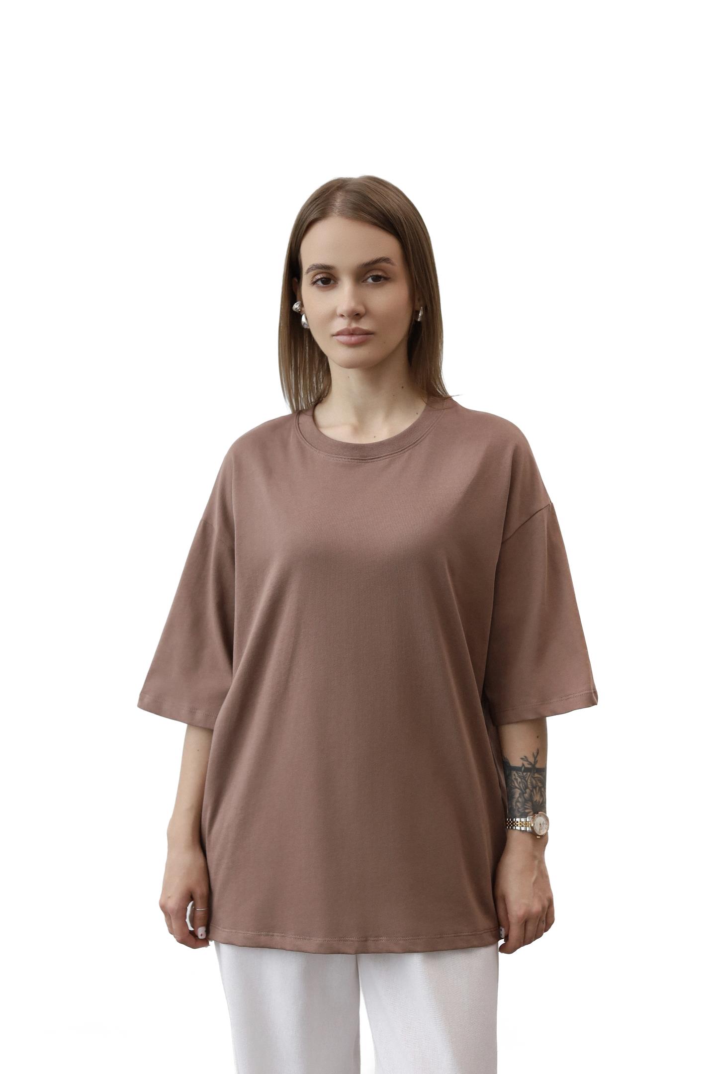 Футболка oversize вільного крою Капучино