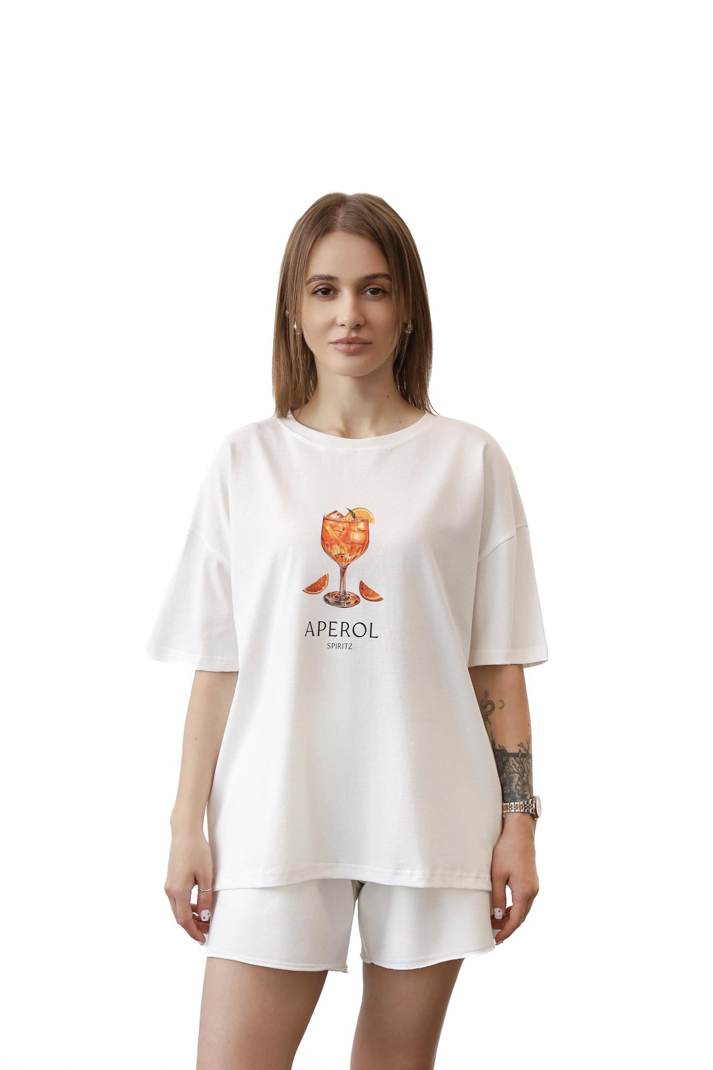 Бавовняна футболка з принтом Aperol Мол