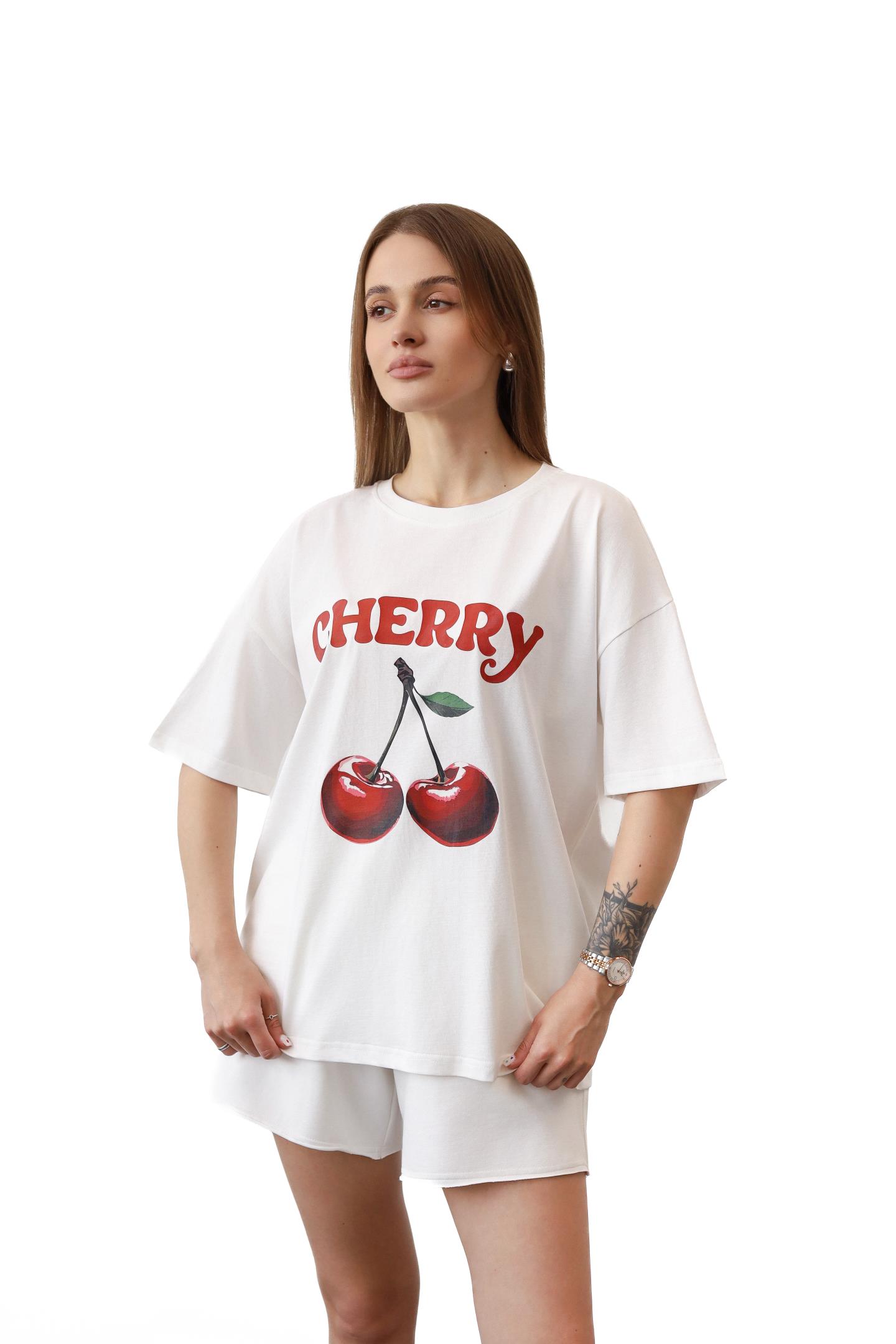 Бавовняна футболка з принтом Cherry Мол